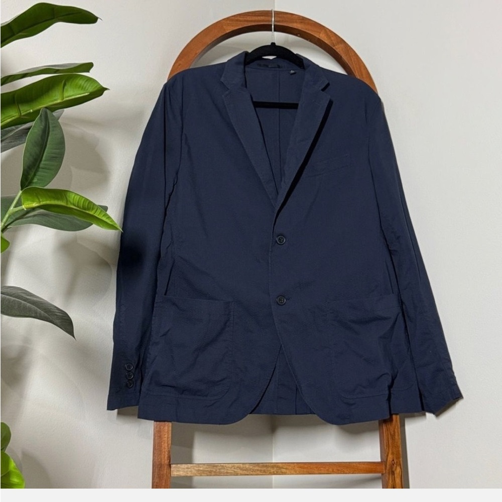 Uniqlo Women's Blue Linen Blend Jacket